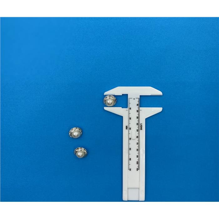 BOTTONE 13MM PERLA-ARGENTO BTPRL13MMA